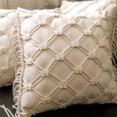 vỏ gối ôm gối tựa gối kê gối vuông macramé handmade