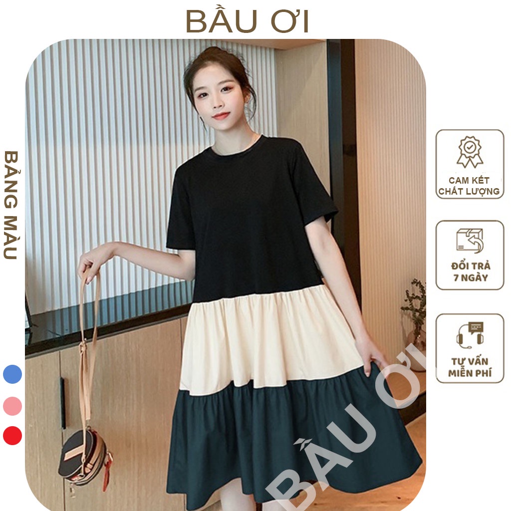 [BAUOII V42] VÁY BẦU MÙA HÈ XINH XẮN - ĐẦM BẦU BABYDOLL ĐẸP THIẾT KẾ 3 MÀU CHO MẸ BẦU