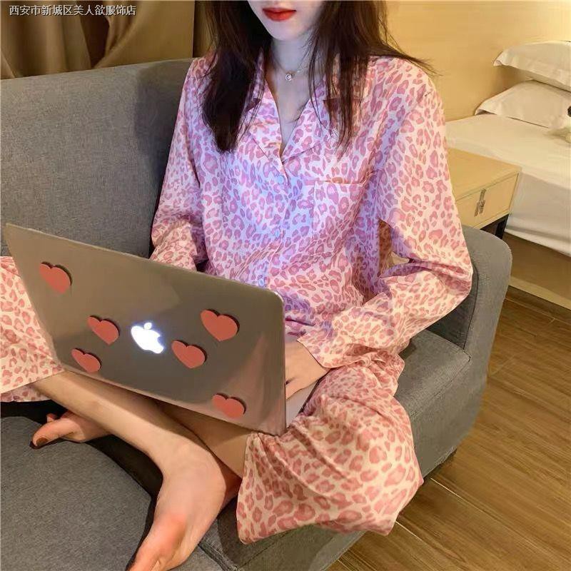 Bộ Đồ Ngủ Bằng Vải Lụa Mỏng Tay Dài In Họa Tiết Đa Dạng Tuỳ Chọn Cá Tính Độc Đáo Cho Nữ