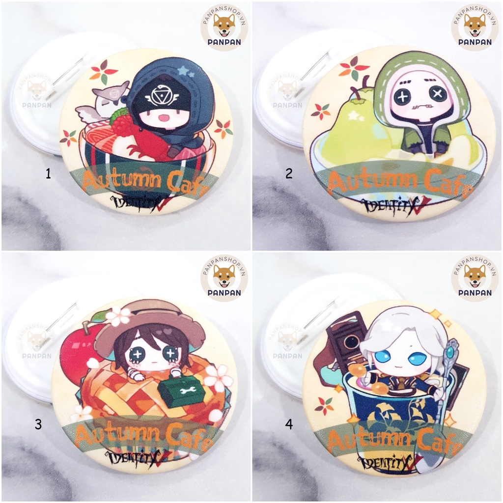 Huy Hiệu Identity V Autumn Cafe - Mùa Thu 12 Nhân Vật (6CM)