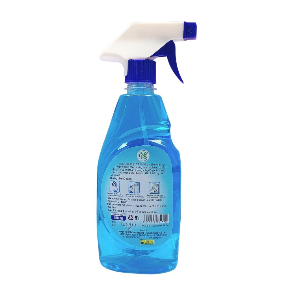 Chai Nước Xịt Lau Kính Cao Cấp S.P.Ca 450ml