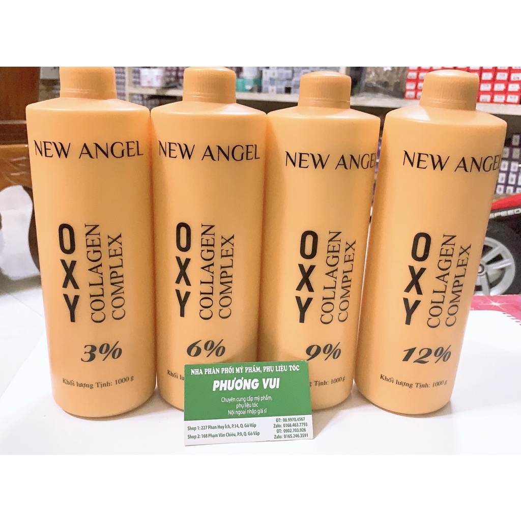 oxy nhuom tóc-Oxy trợ nhuộm 3%-6%-9%-12%  NEW ANGEL Collagen không kích ứng da đầu-có mùi thơm