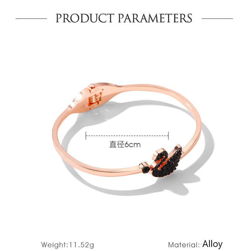 Vòng Tay Hợp Kim Hình Thiên Nga Đính Đá Xinh Xắn Cho Nữ