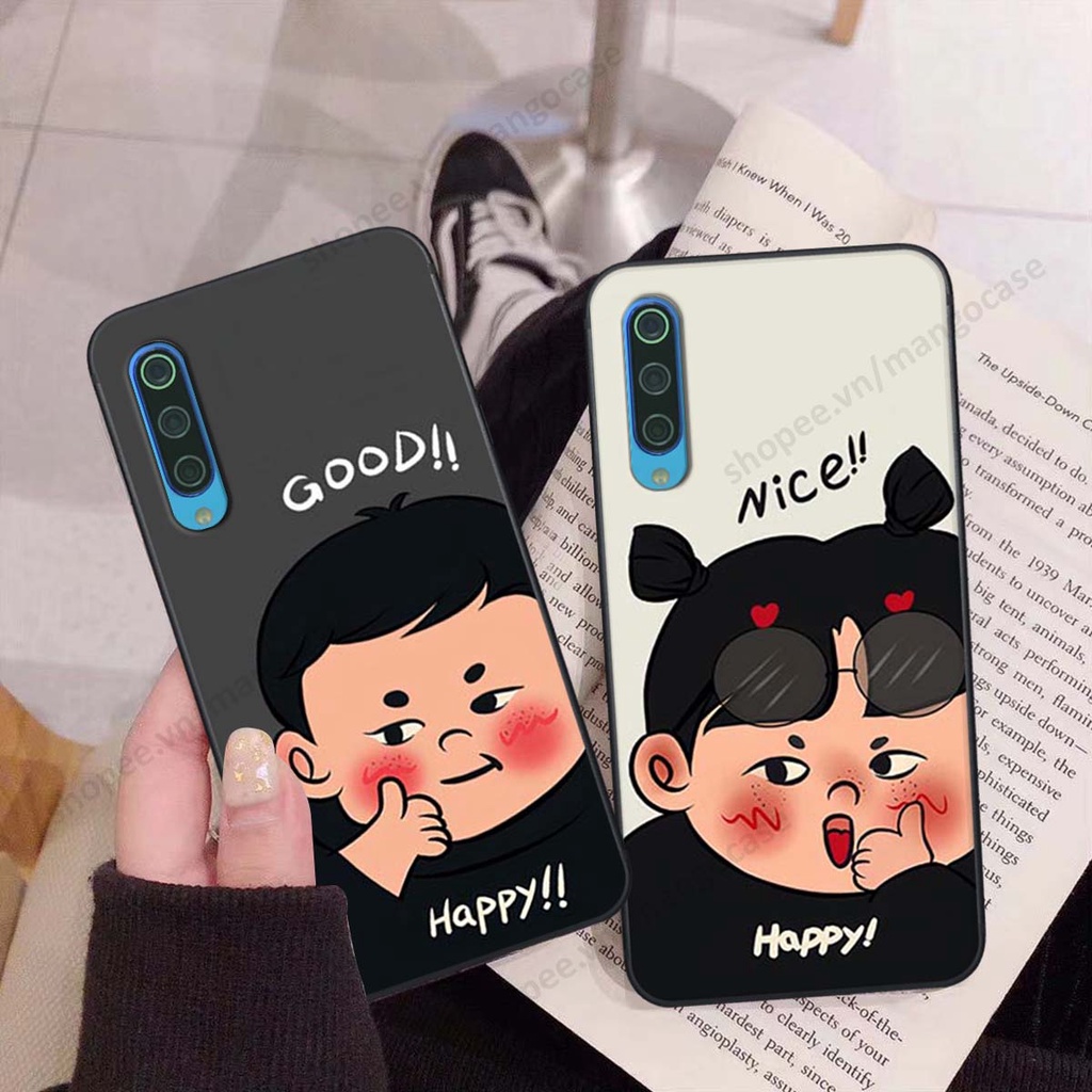 Ốp lưng Xiaomi Mi 9 SE in hình happy nice, bé gấu đáng yêu