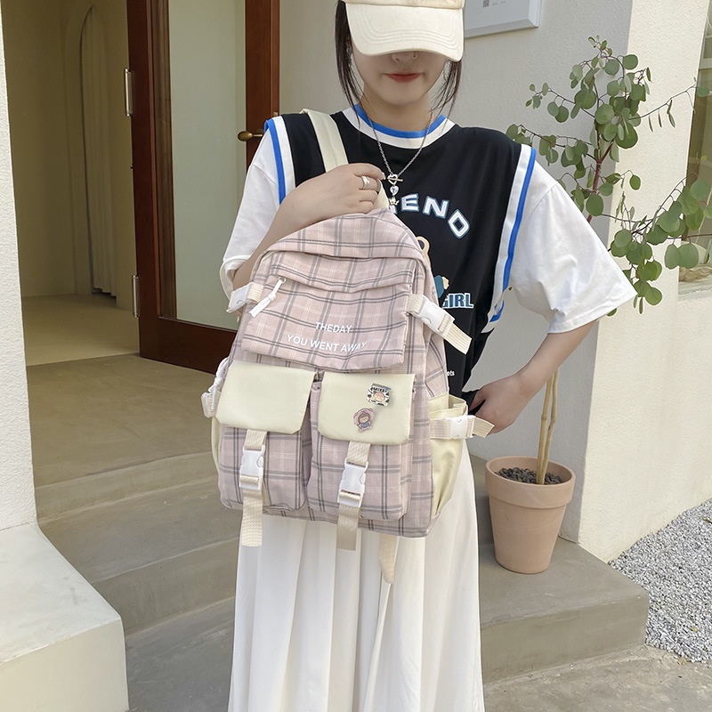 Ba Lô Đi Học Nhiều Ngăn Sức Chứa Lớn Đơn Giản Nghệ Thuật Và Nghệ Thuật Mới Cho Nữ Sinh