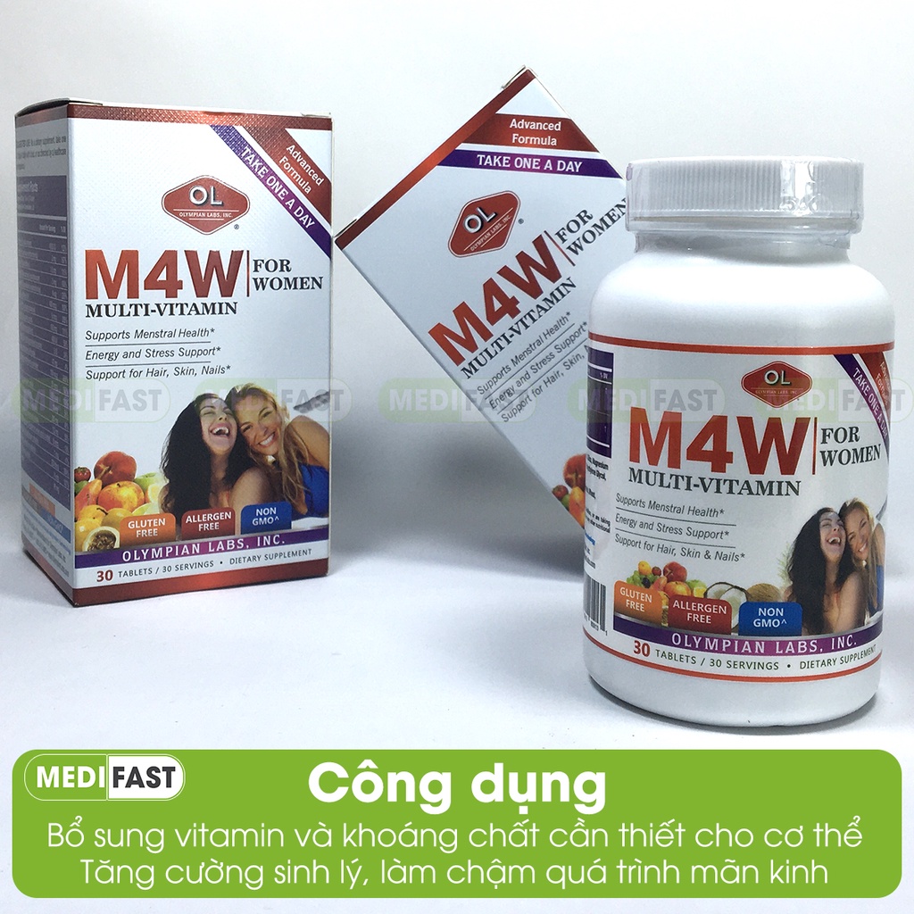 Vitamin tổng hợp và khoáng chất Cho Nam Nữ Olympian Labs M4W Multi Vitamin For Women - M4M Multi Vitamin For Men Hộp 30v