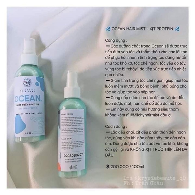 Ocean - Xịt Protein 🎁 [Tặng Gelmi Coco]