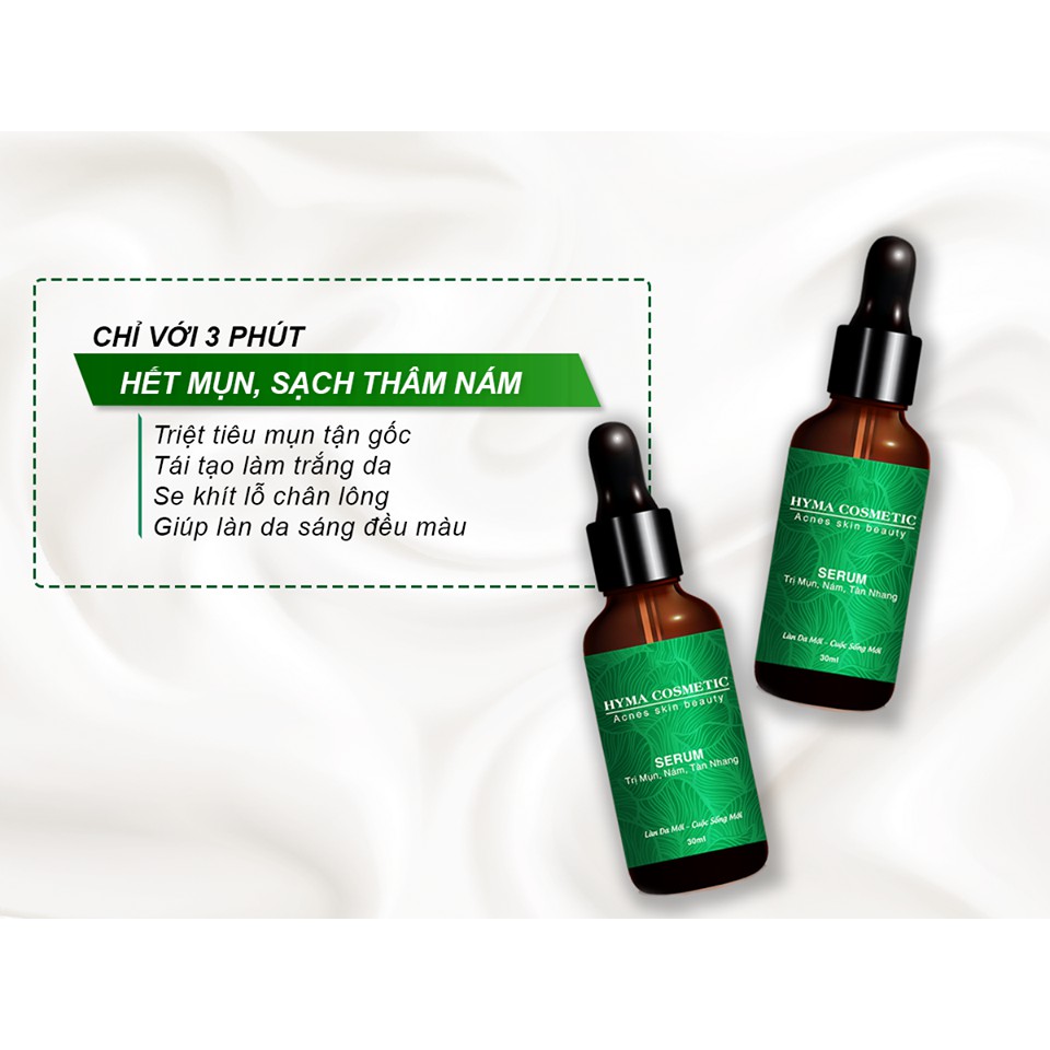 Serum giảm mụn nám sẹo thâm rỗ tàn nhang XBeauty Hyma Acnes chai 30ml/10ml. Dòng kem giảm mụn thâm sẹo rỗ