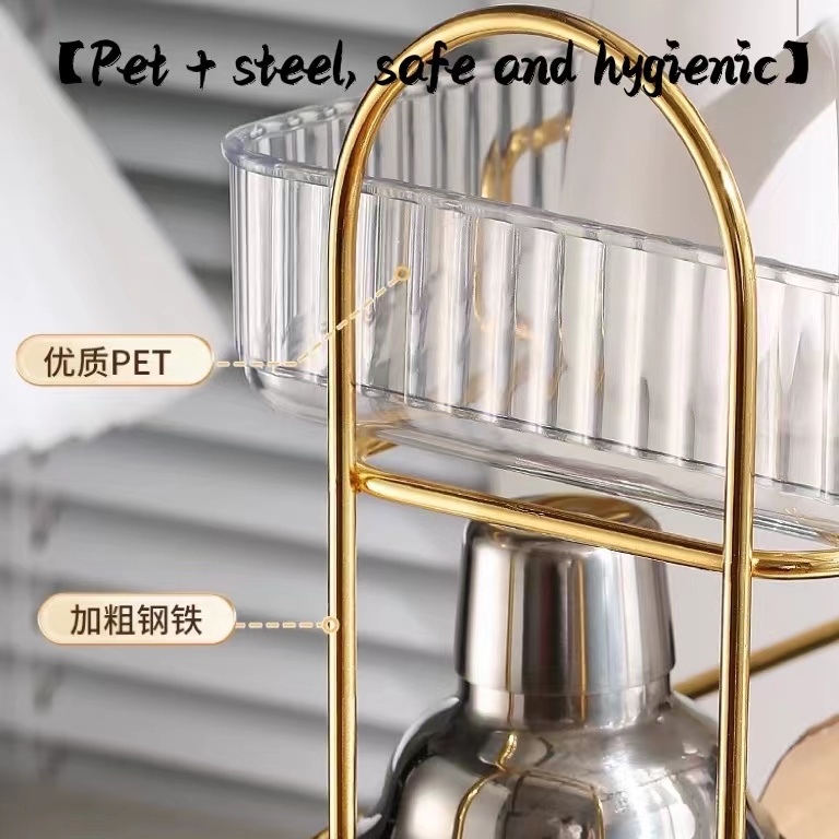Khay Đựng Cốc Trà / Cà Phê Hai Lớp Trong Suốt Chống Bụi Sức Chứa Lớn