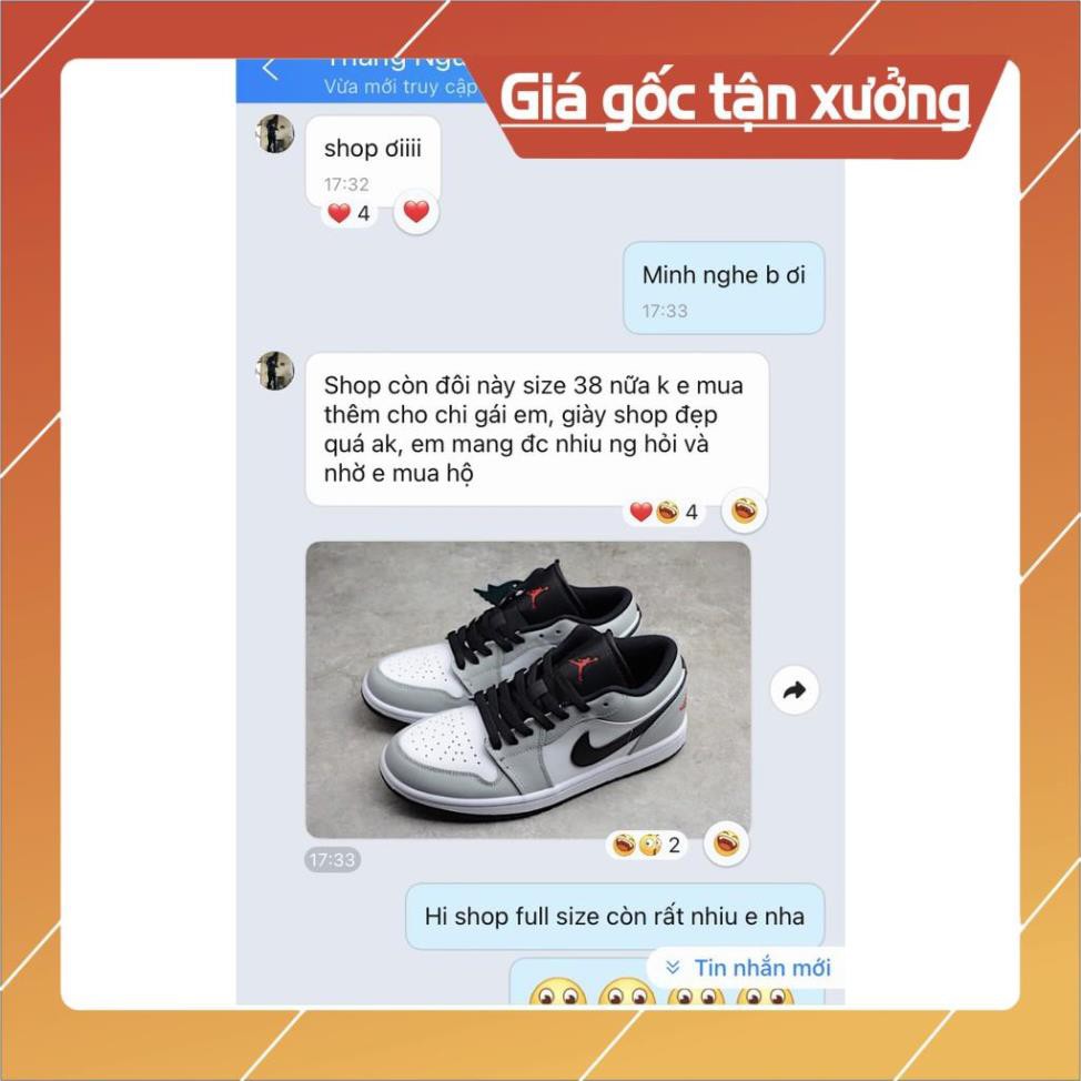 [FreeShip+ Hàng Xịn] Giày Jordan 1 Low Smoke Grey, Giày thể thao JD1 Xám thấp nam nữ