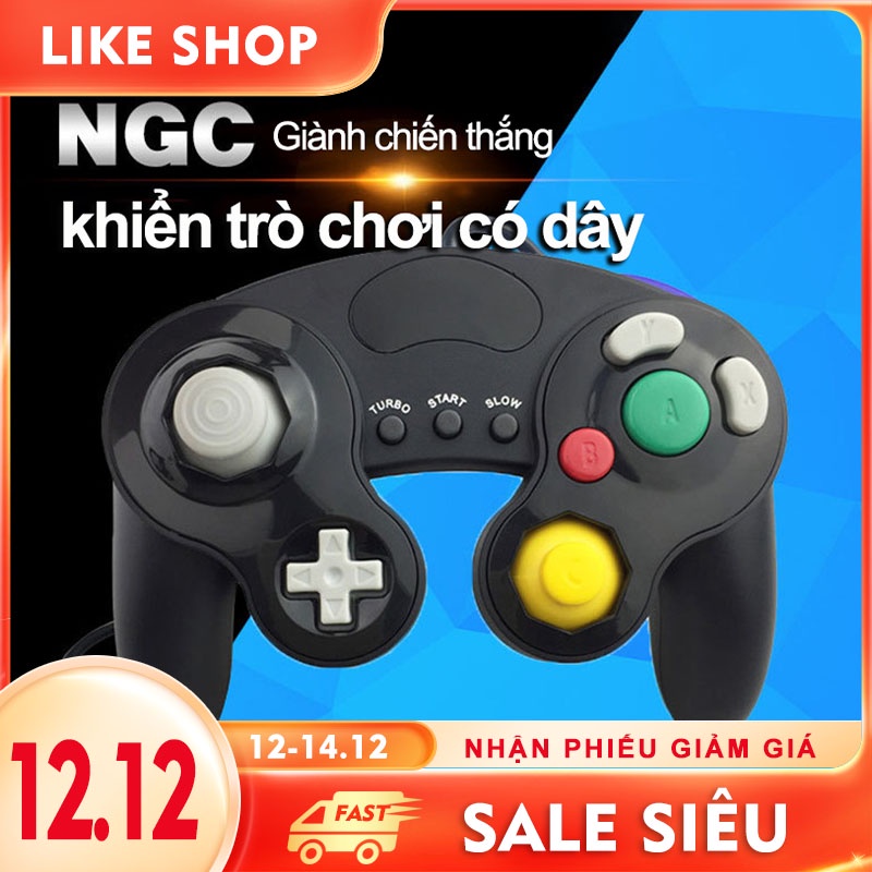 Nintendo bộ điều khiển NGC bộ điều khiển trò chơi gamecube NGC 3 điểm bộ điều khiển có dây hỗ trợ rung rung [YXSB10001]