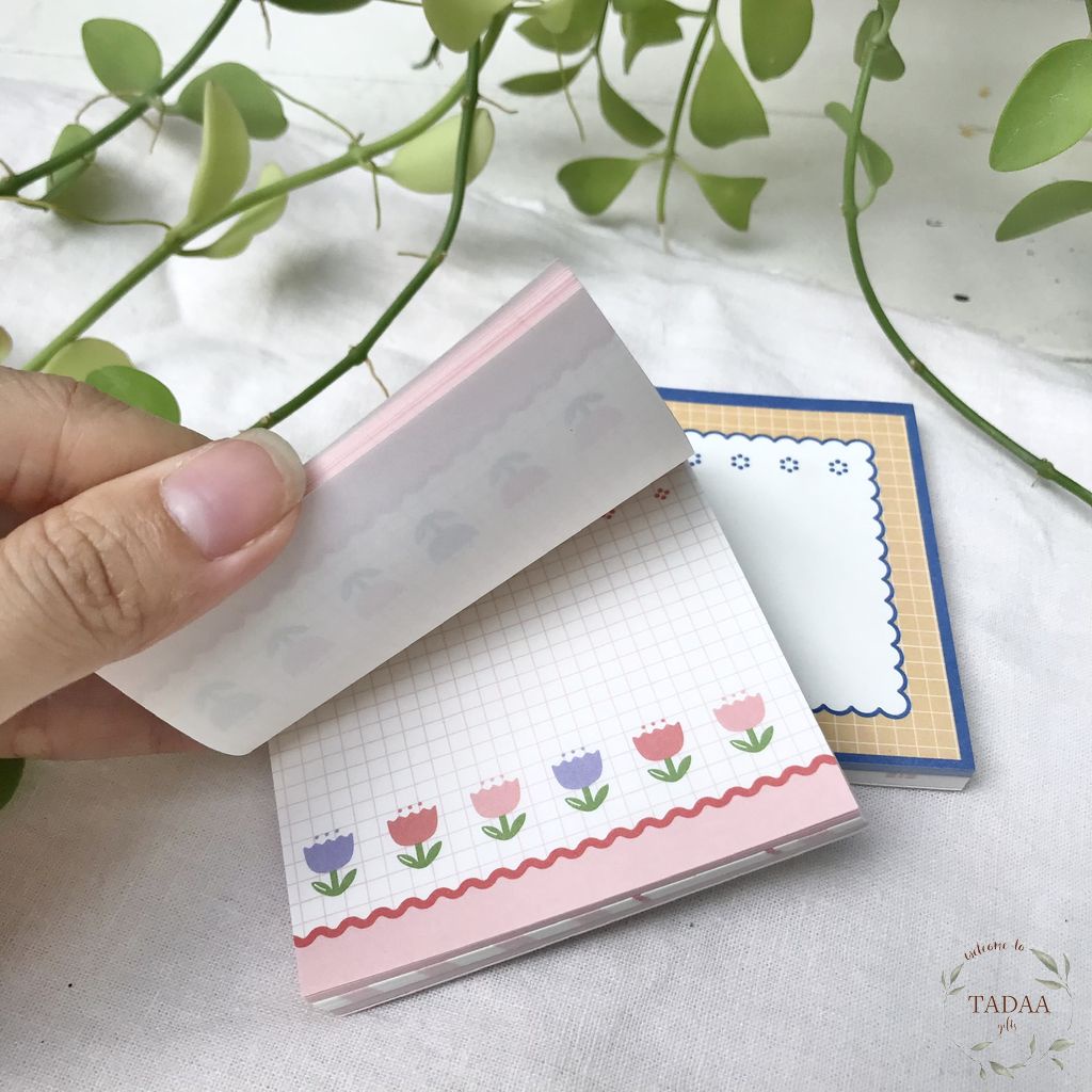 Giấy note ba tầng họa tiết siêu cute dễ thương dùng để ghi chú công việc, lên kế hoạch, check list, học từ vựng