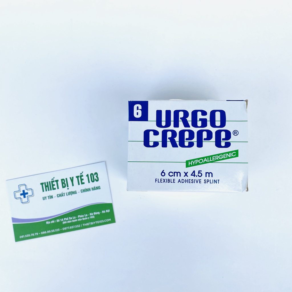 Băng Thun Cuộn Urgo Số 6 - 8 , Băng URGO CREPE Đã Kéo Giãn Dùng Dán Sườn Trong Chấn Thương, Sau Phẫu Thuật