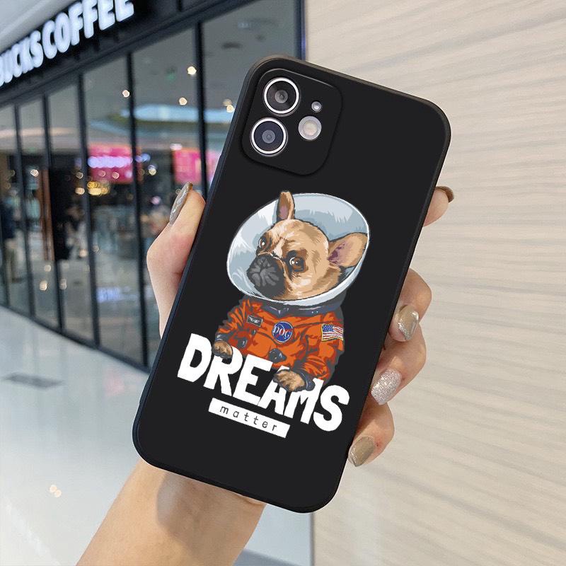 Ốp lưng iphone hình Bull Dog Dream cute B05 dẻo cạnh vuông bảo vệ camera 7plus/8plus/x/xs/xsmax/11/12/13/14/pro/promax