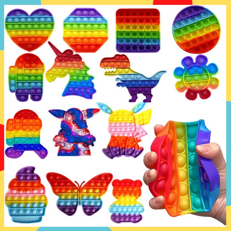 Đồ chơi popit Bấm Nút Bóp Bóng Giảm Stress, Căng Thẳng Bằng Silicon