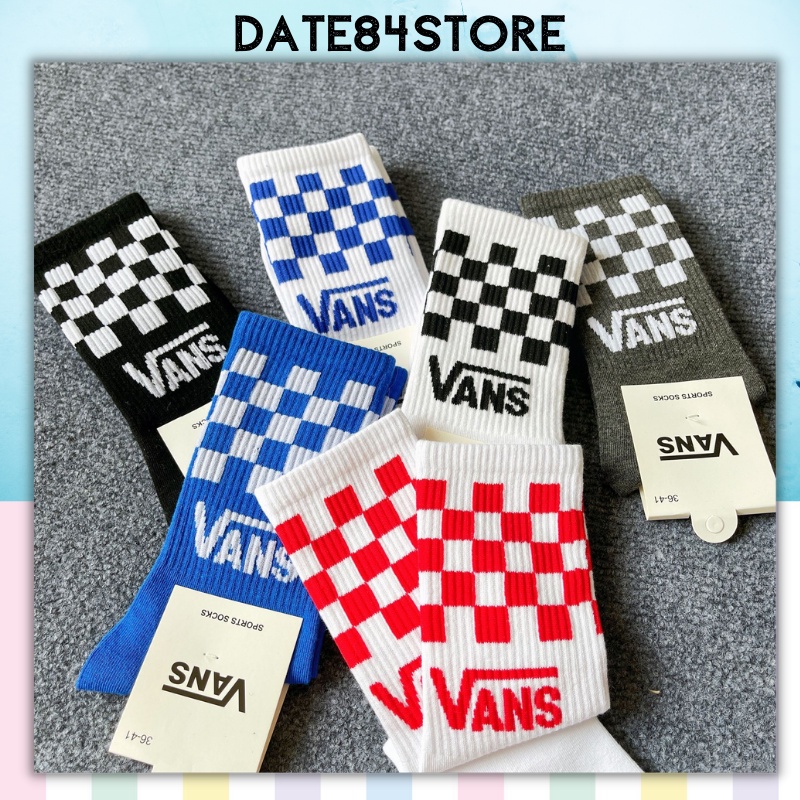 Tất vớ nam nữ cổ cao nhiều màu logo Vans Date84store