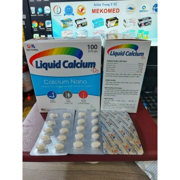 Liquid Calcium D3 bổ sung canxi Chống Còi Xương, Loãng Xương, kém phát triển,ngăn ngừa thoát hóa cho Xương chắc khỏe