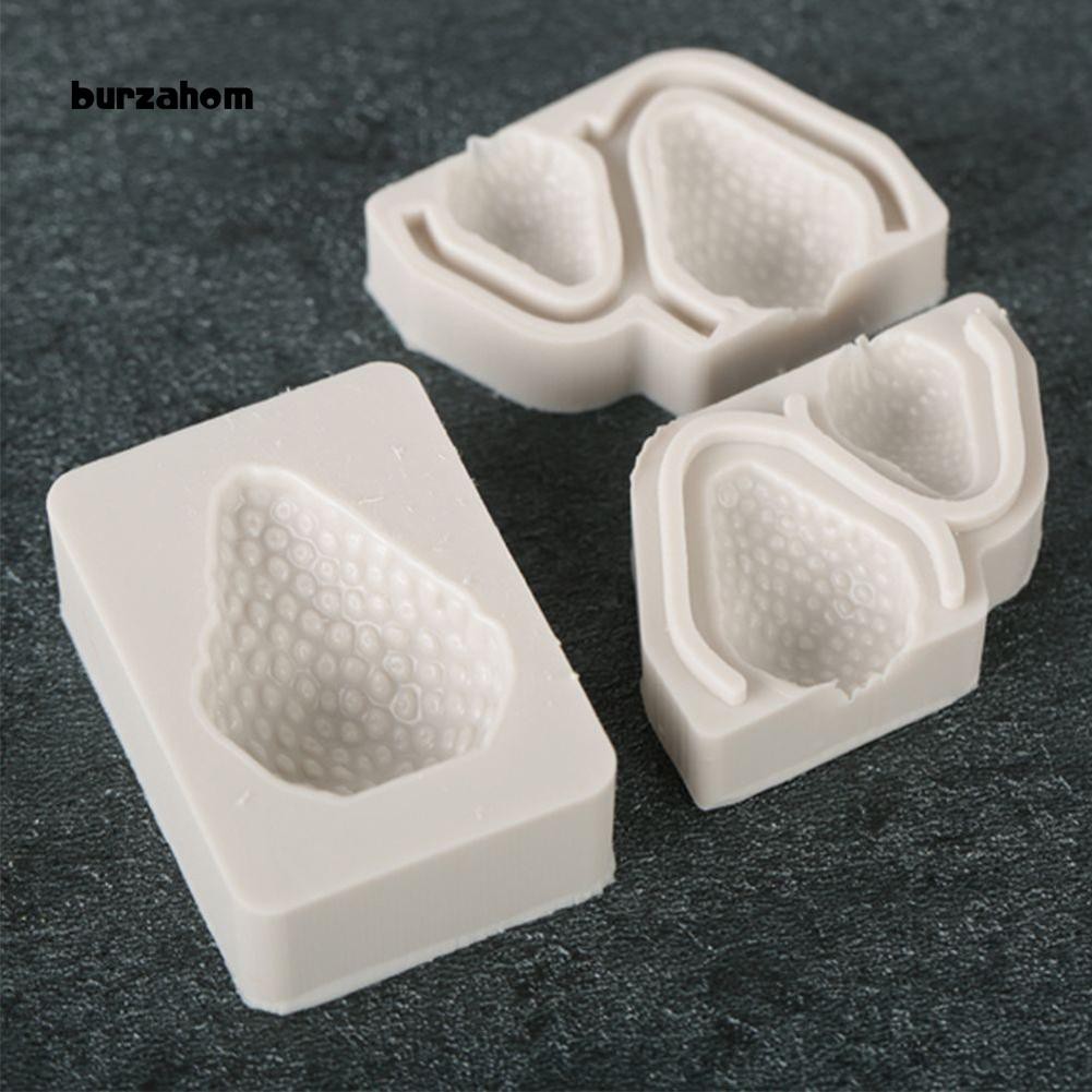 Set 3 khuôn silicon làm bánh hình dâu tây