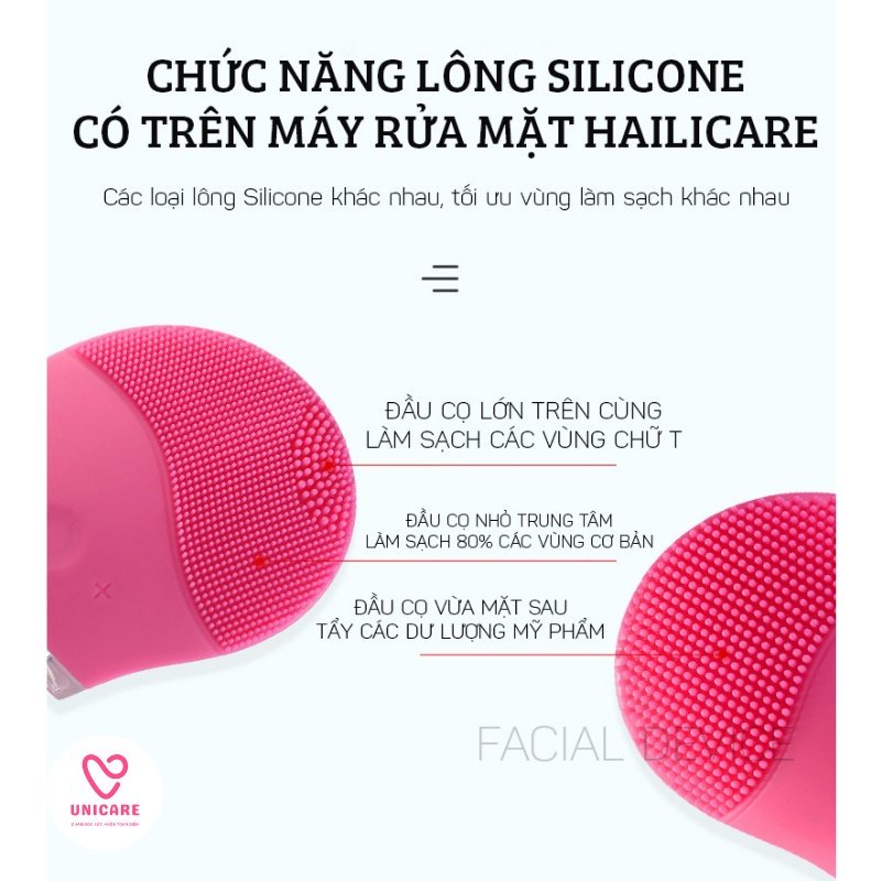 Máy rửa mặt cao cấp rung sóng siêu sonic 4.0  Hailicare Feather - Máy rửa mặt massage làm sạch sâu