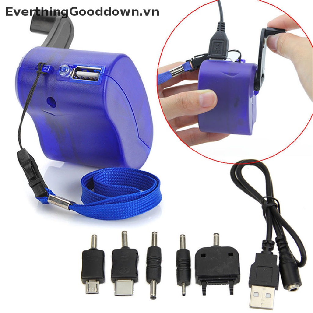 Everthinggooddown Bộ Sạc Khẩn Cấp USB Thủ Công Dynamo Cho MP4 Mobile PDA Pop