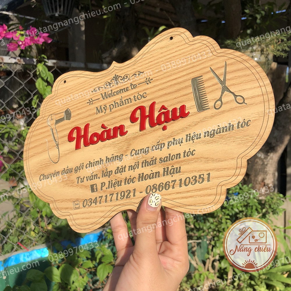 Bảng hiệu gỗ tên shop phong cách vintage thiết kế theo yêu cầu - Trang trí cửa hàng đẹp