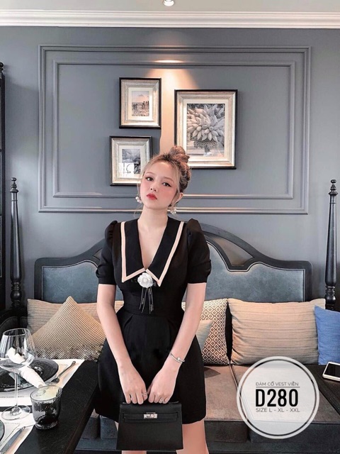 Bigsize Đàm cổ vest viền D280