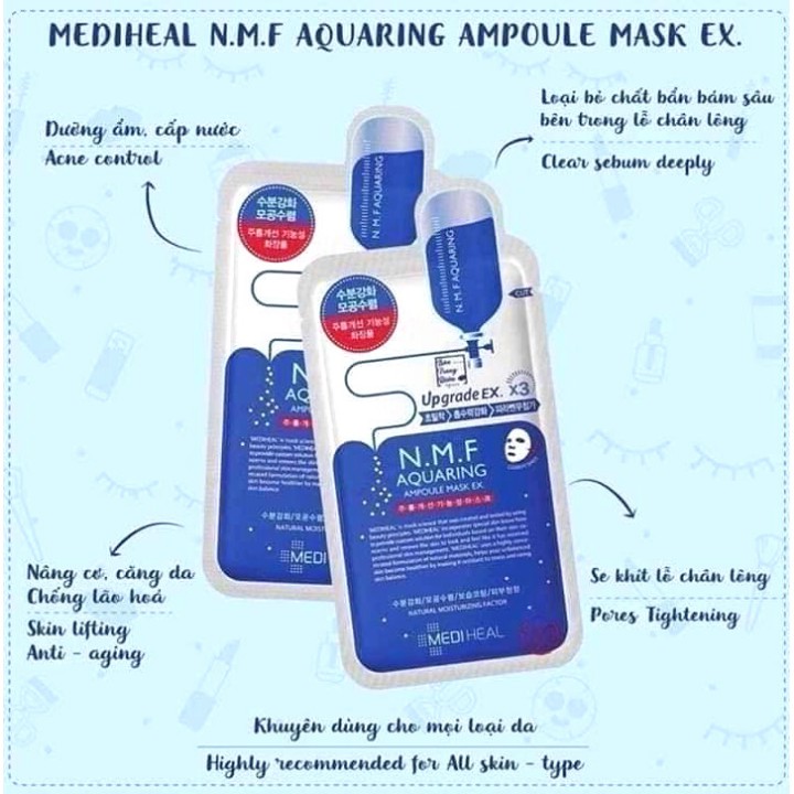 Mặt Nạ Mediheal NMF Aquaring Ampoule Mask Cấp ẩm cho Da