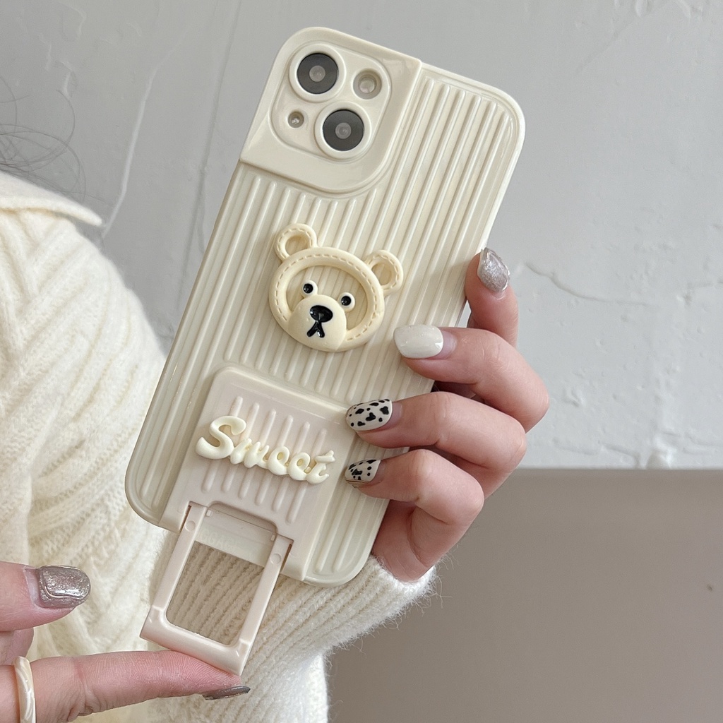 Ốp Điện Thoại Hình Gấu 3D Dễ Thương Cho iPhone 12 13 11 PRO MAX XR 11 12 PRO X XS MAX