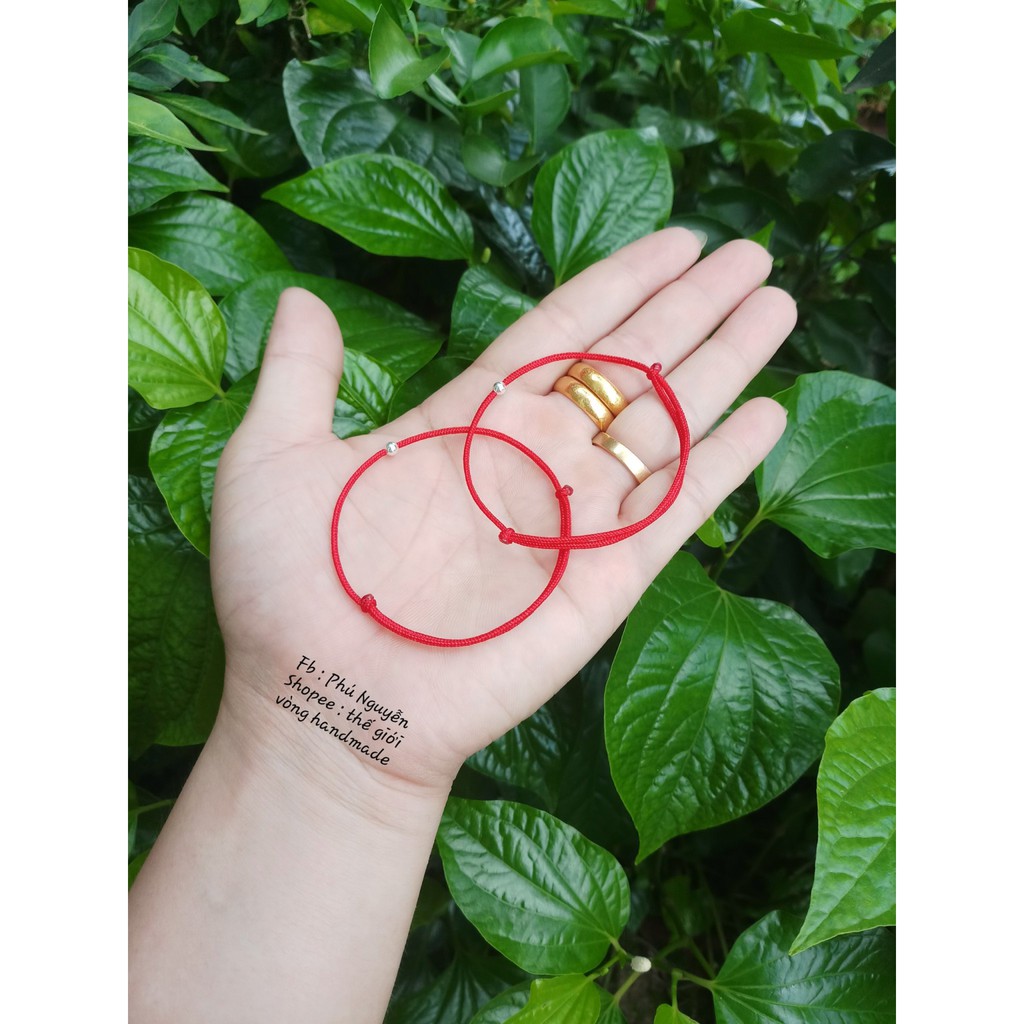 Vòng Đôi Bi Bạc Dây Rút Chì Trú May Mắn - Bình An