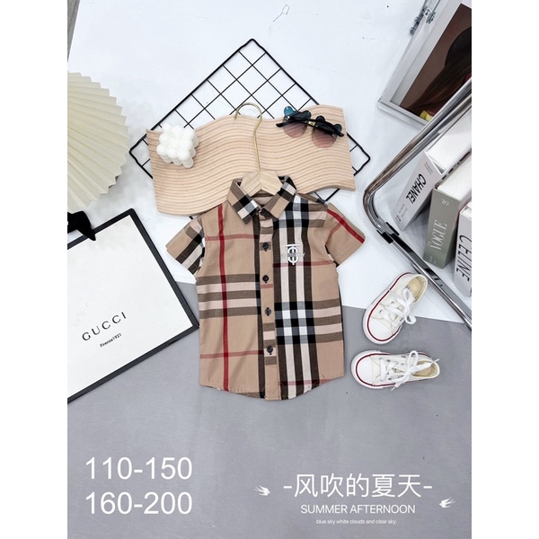 Áo sơ mi kẻ cho các bé trai đi học