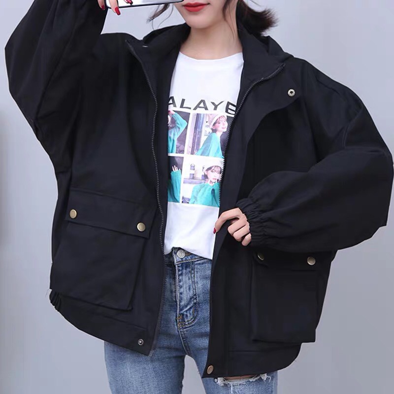 Áo khoác kaki form rộng unisex túi hộp Trơn, nam nữ ulzzang Wind thu đông | BigBuy360 - bigbuy360.vn