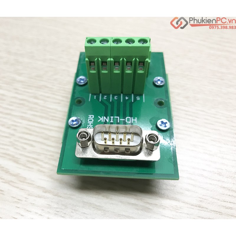 Đầu nối DB9 RS232 Male cài ray-Terminal Block