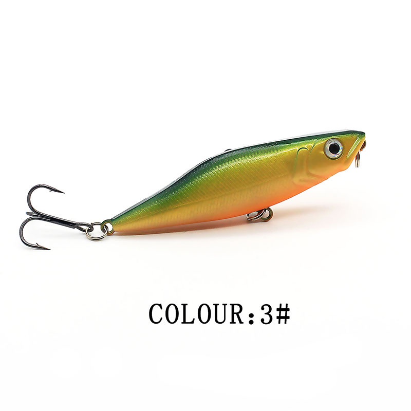 Mồi Câu Cá Giả 3d Bằng Nhựa Cứng 6 Màu 7.5cm / 7.5g