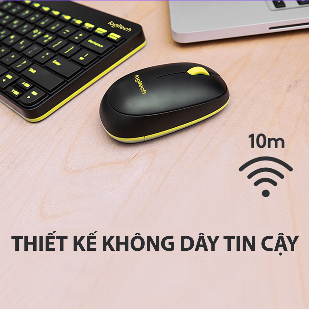 [Mã ELLOGIWL5 giảm 10% đơn 500K] Combo chuột phím không dây Logitech MK240 - Nhỏ gọn, 1 đầu thu USB, pin lâu