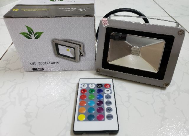 ĐÈN PHA LED VỎ XÁM SIÊU SÁNG RGB ĐỔI MÀU CÓ REMOTE