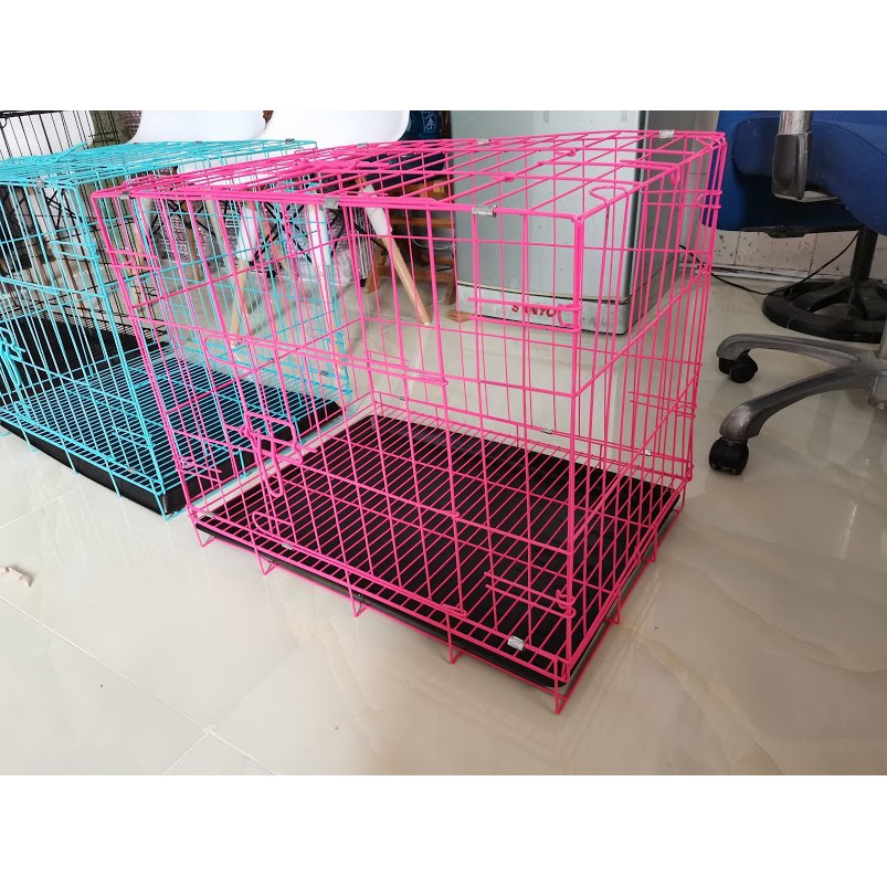 Lồng Chó Mèo Thỏ Gấp Gọn Sơn Tĩnh Điện, Chuồng Chó Giá Rẻ Tặng Khay Vệ Sinh