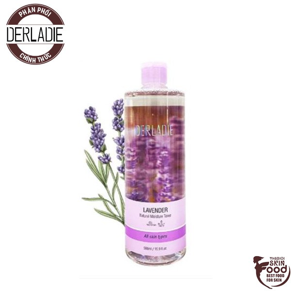 Nước Hoa Hồng Hỗ Trợ Giảm Mụn Chiết Xuất Hoa Lavender Derladie Lavender Natural Moisture Toner 500ml