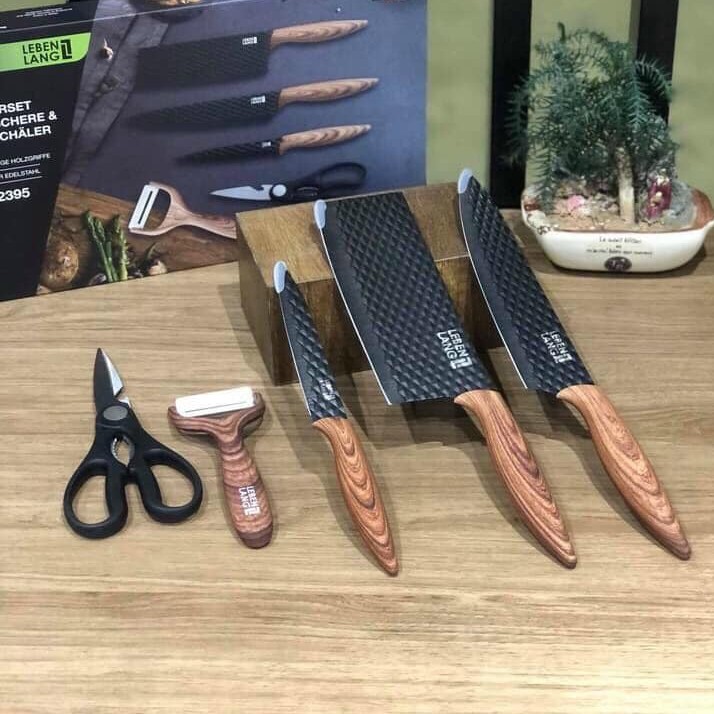 BỘ DAO 5 MÓN CAO CẤP DÙNG TRONG NHÀ BẾP CỦA ĐỨC LEBENLANG LBK2395