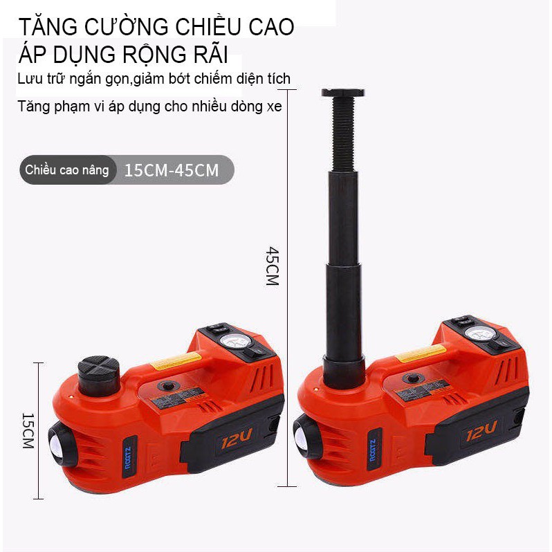 BỘ KÍCH NÂNG GẦM ĐIỆN KIÊM MÁY BƠM LỐP Ô TÔ ĐA NĂNG ROGTZ 4 TRONG 1 CAO CẤP