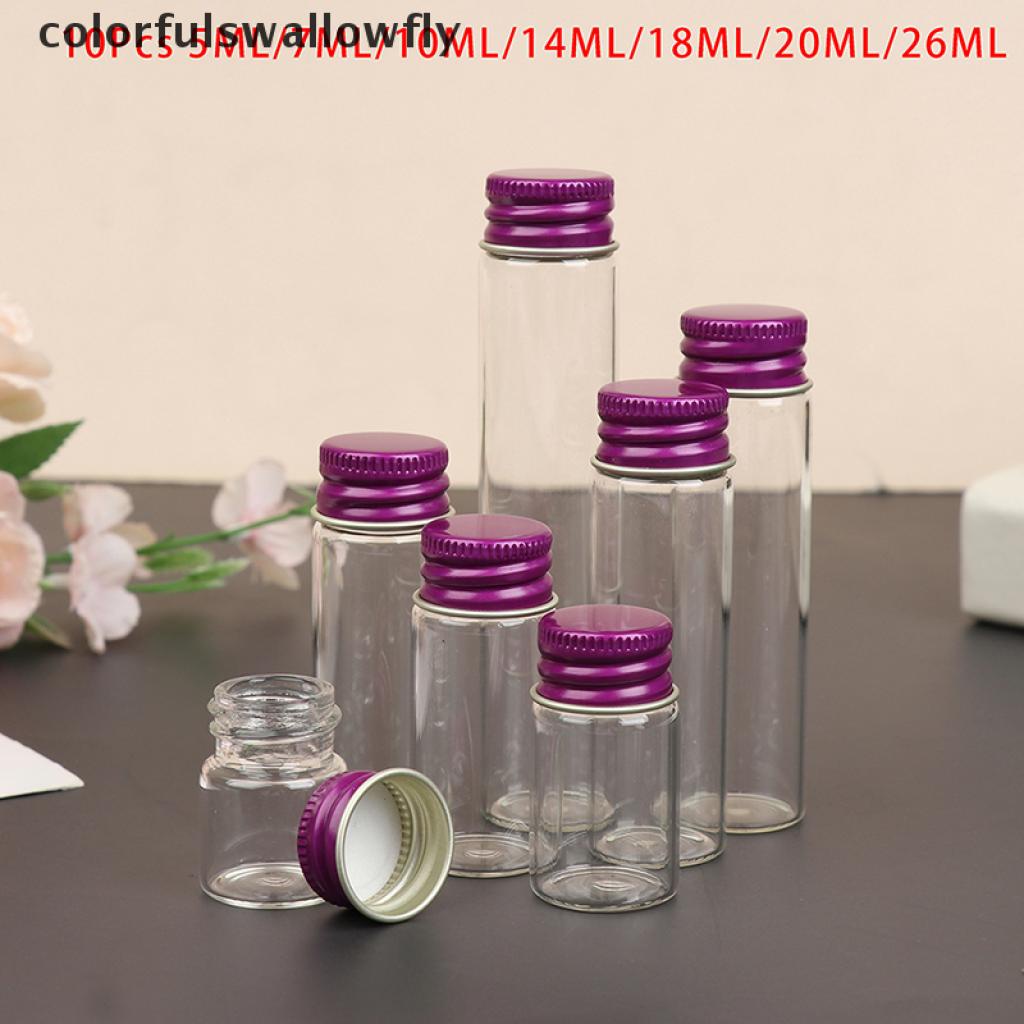Bộ 10 Lọ Thủy Tinh Nhỏ Nhiều Màu Sắc 5 / 7 / 10 / 14 / 18 / 20 / 26ML