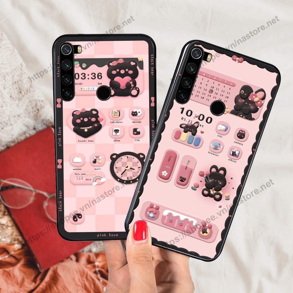 Ốp lưng Xiaomi Redmi Note 8 / Note 8 Pro gấu, đồng hồ dễ thương cute giá rẻ