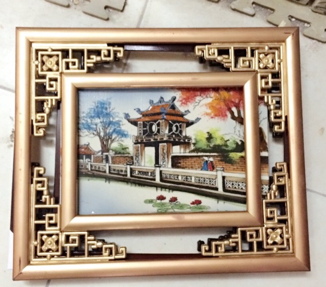 Tranh sứ Bát Tràng 40 x 33 cm