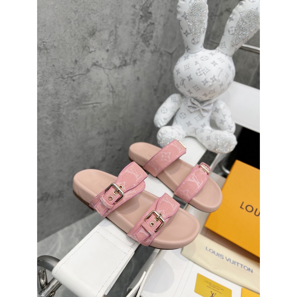 Dép nữ da thật thời trang cao cấp Louis Vuitton LV phong cách trẻ trung, năng động