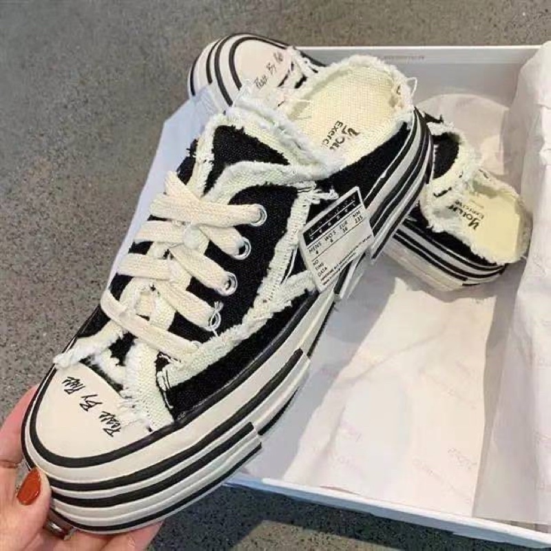 Sục Xvessel, giày sục sneacker đạp gót nam nữ hot trend