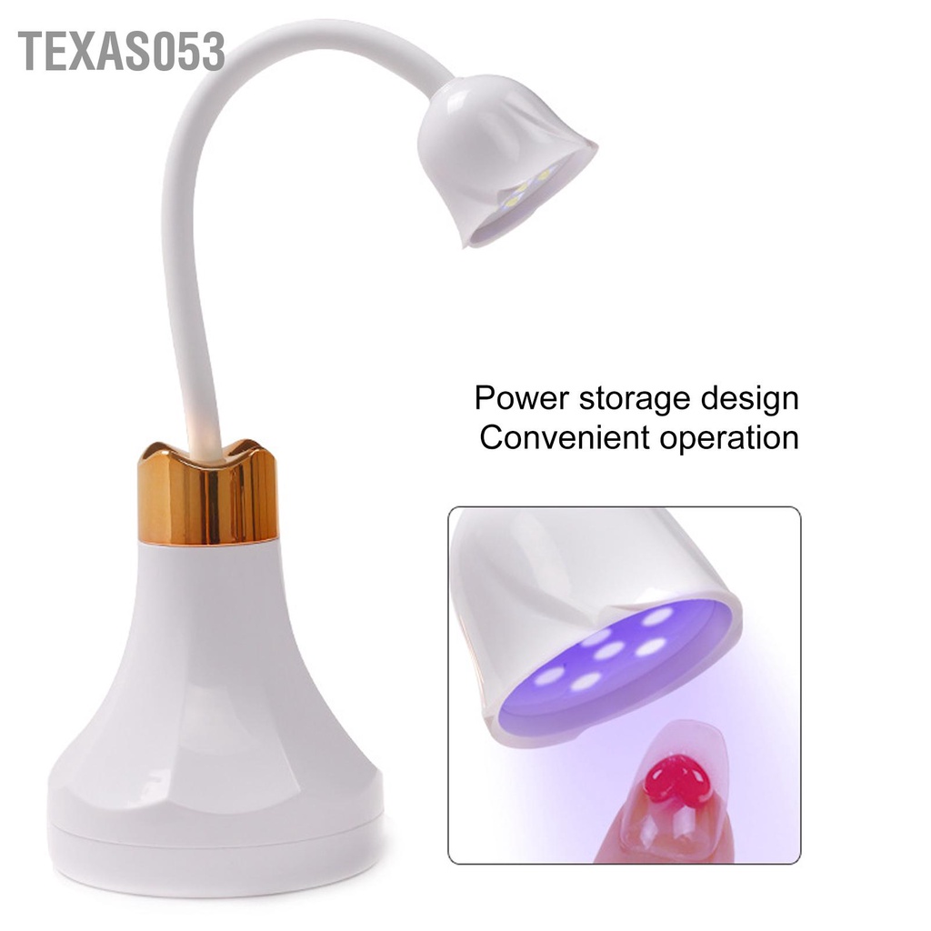 [Hàng HOT] Đèn hơ gel máy hơ móng UV Gel Nail 18W sạc USB LED hình hoa sen với 6 chip đèn【Texas053】