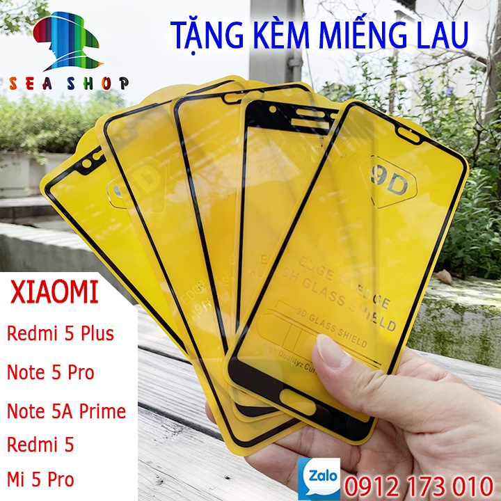 Kính cường lực Xiaomi Redmi Note 5 Pro, 5 Plus, Note 5A Prime, Mi5 full màn hình 9D - Kính cường lực tràn viền
