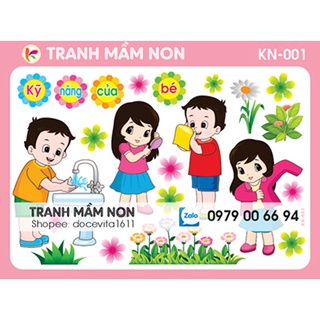 Decal Mầm non-KỸ NĂNG CỦA BÉ khổ to 127x80