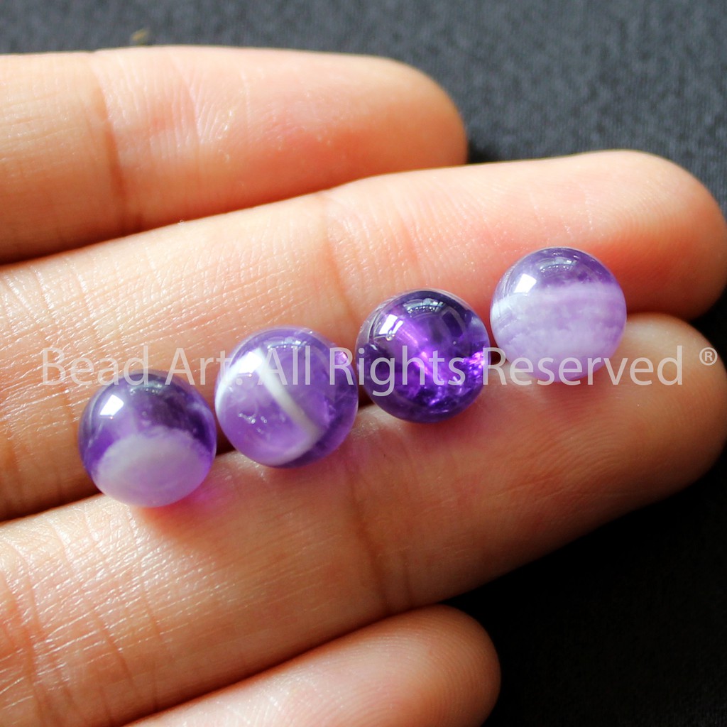 1-3-5 Hạt Đá TA Tím Đậm Đốm Trắng 8MM (Amethyst) Tự Nhiên, Phối Vòng Tay Phong Thuỷ. Chuỗi Hạt, Hợp Mệnh Thổ, Hỏa