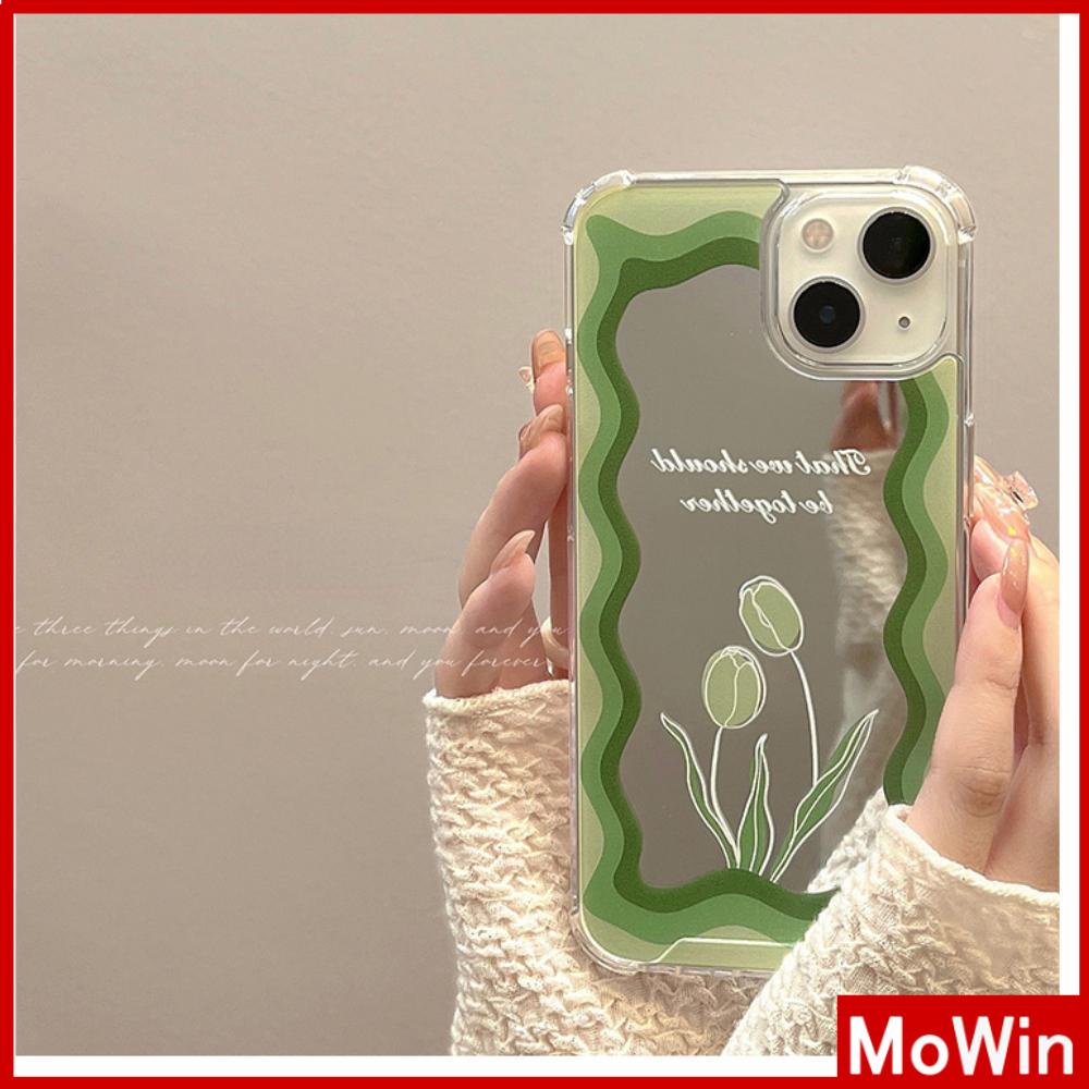 iPhone Case Acrylic Mirror Airbag Shockproof Protection Camera Flower Tulip Compatible with iPhone 11 iPhone 13 Pro Max iPhone 12 Pro Max iPhone 7 Plus iPhone xr