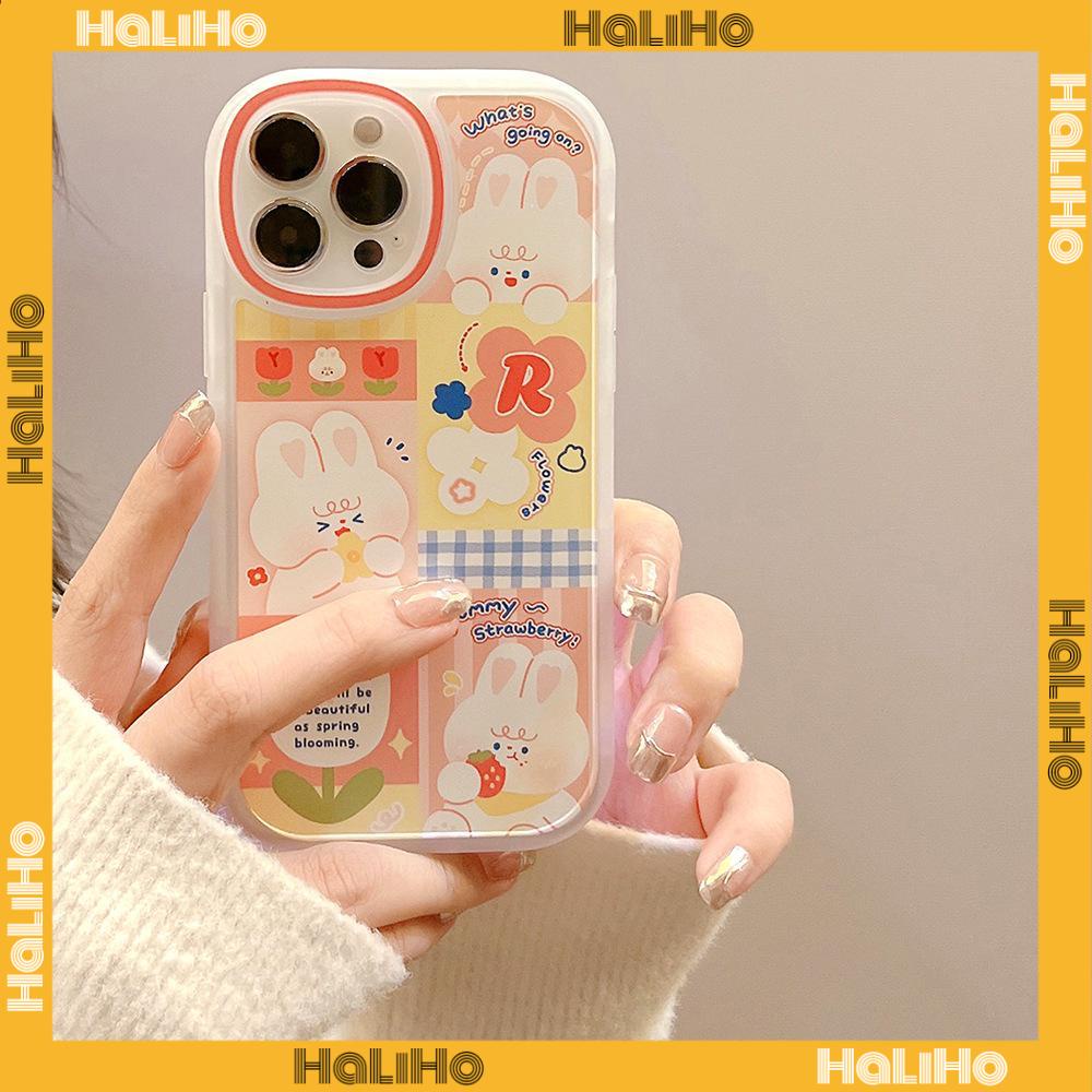 iPhone Case Silicone Soft Case Clear Case TPU Airbag Shockproof Full Coverage Protection Camera Pink Rabbit Cute For iPhone 13 Pro Max iPhone 12 Pro Max iPhone 11 iPhone 7 Plus